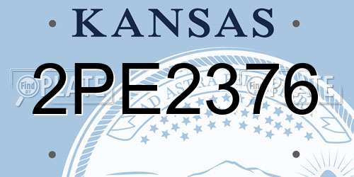 2PE2376 Kansas License Plate