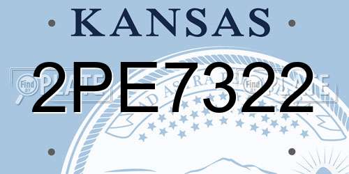 2PE7322 Kansas License Plate