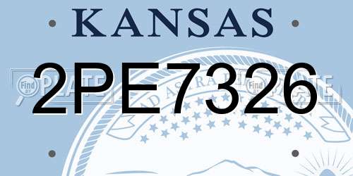 2PE7326 Kansas License Plate