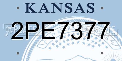 2PE7377 Kansas License Plate