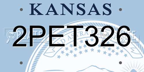 2PET326 Kansas License Plate