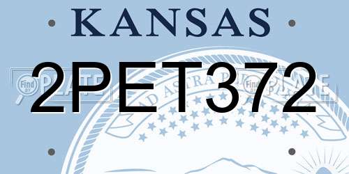 2PET372 Kansas License Plate