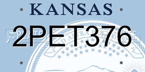 2PET376 Kansas License Plate