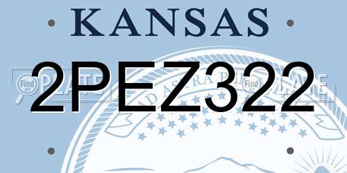 2PEZ322 Kansas License Plate