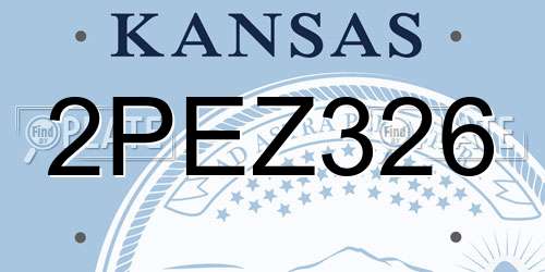 2PEZ326 Kansas License Plate