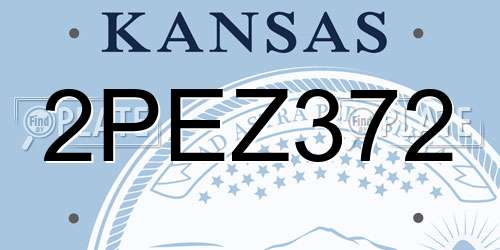 2PEZ372 Kansas License Plate