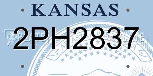 2PH2837 Kansas License Plate