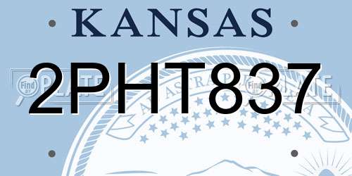 2PHT837 Kansas License Plate