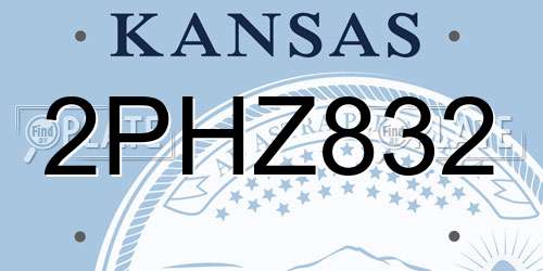 2PHZ832 Kansas License Plate