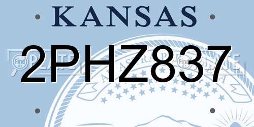 2PHZ837 Kansas License Plate