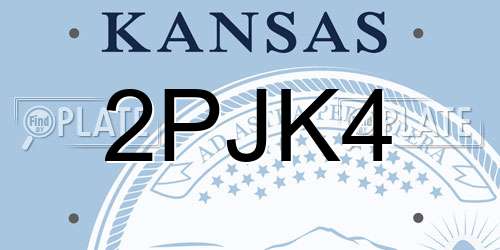 2PJK4 Kansas License Plate