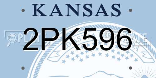 2PK596 Kansas License Plate