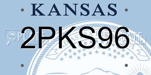 2PKS96 Kansas License Plate