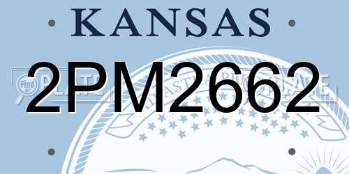 2PM2662 Kansas License Plate