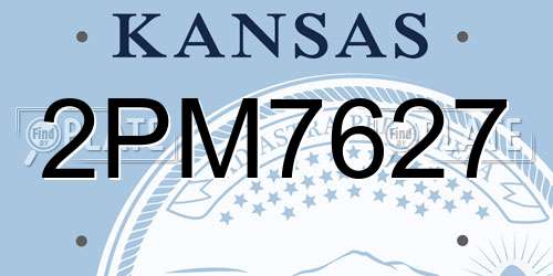 2PM7627 Kansas License Plate