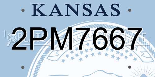 2PM7667 Kansas License Plate