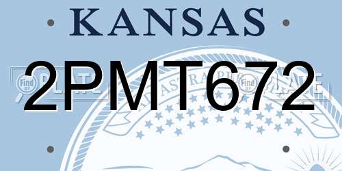 2PMT672 Kansas License Plate