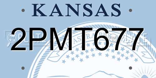 2PMT677 Kansas License Plate