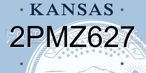 2PMZ627 Kansas License Plate