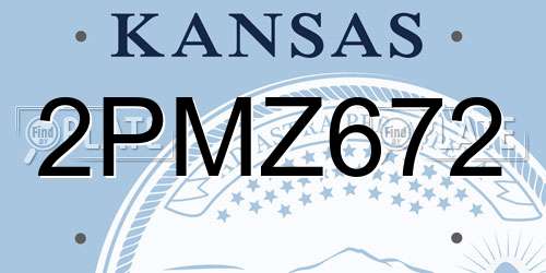 2PMZ672 Kansas License Plate