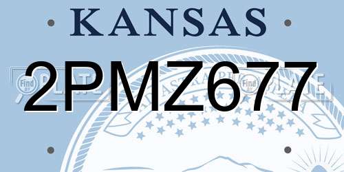 2PMZ677 Kansas License Plate