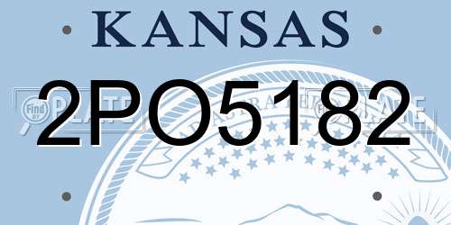 2PO5182 Kansas License Plate
