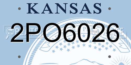 2PO6026 Kansas License Plate