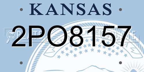 2PO8157 Kansas License Plate