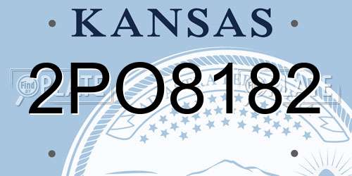 2PO8182 Kansas License Plate