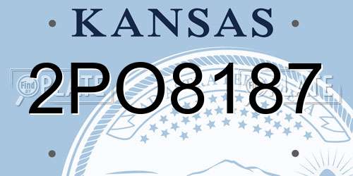 2PO8187 Kansas License Plate
