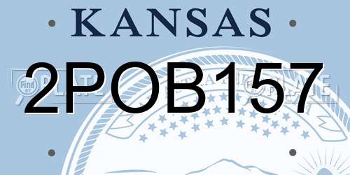 2POB157 Kansas License Plate