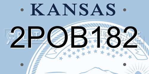 2POB182 Kansas License Plate