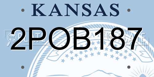 2POB187 Kansas License Plate
