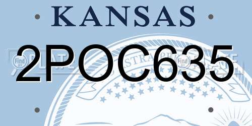 2POC635 Kansas License Plate