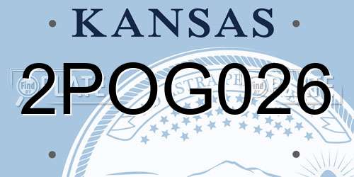 2POG026 Kansas License Plate