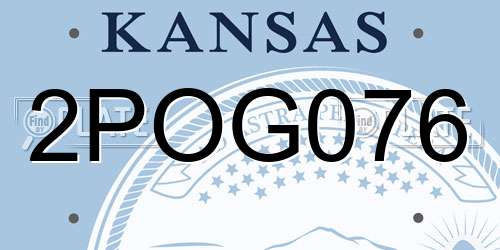 2POG076 Kansas License Plate