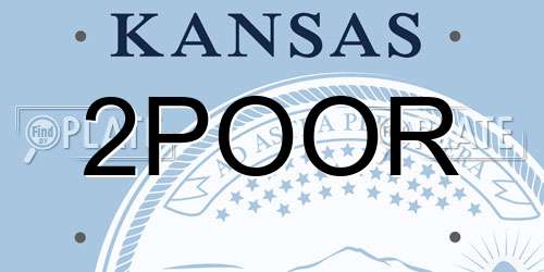 2POOR Kansas License Plate