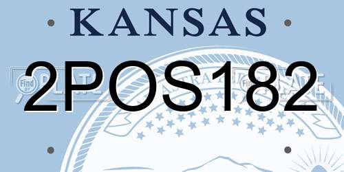 2POS182 Kansas License Plate