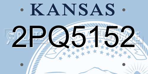 2PQ5152 Kansas License Plate