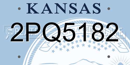 2PQ5182 Kansas License Plate
