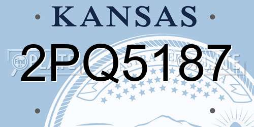 2PQ5187 Kansas License Plate