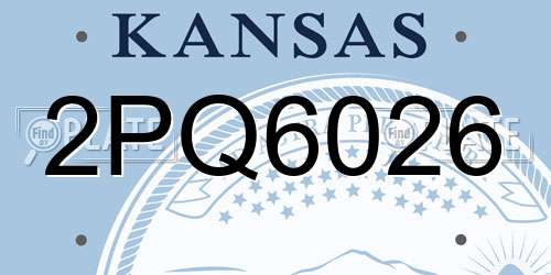 2PQ6026 Kansas License Plate