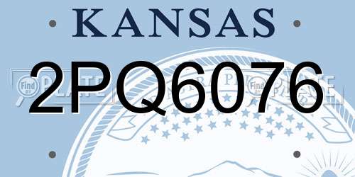 2PQ6076 Kansas License Plate