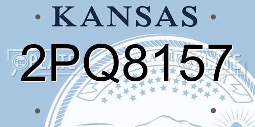 2PQ8157 Kansas License Plate