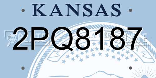 2PQ8187 Kansas License Plate