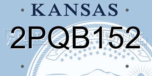 2PQB152 Kansas License Plate