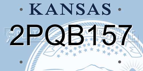 2PQB157 Kansas License Plate