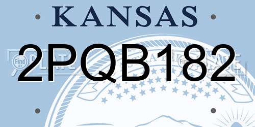 2PQB182 Kansas License Plate