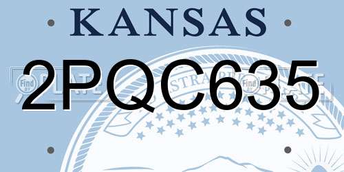2PQC635 Kansas License Plate