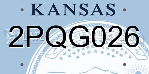 2PQG026 Kansas License Plate